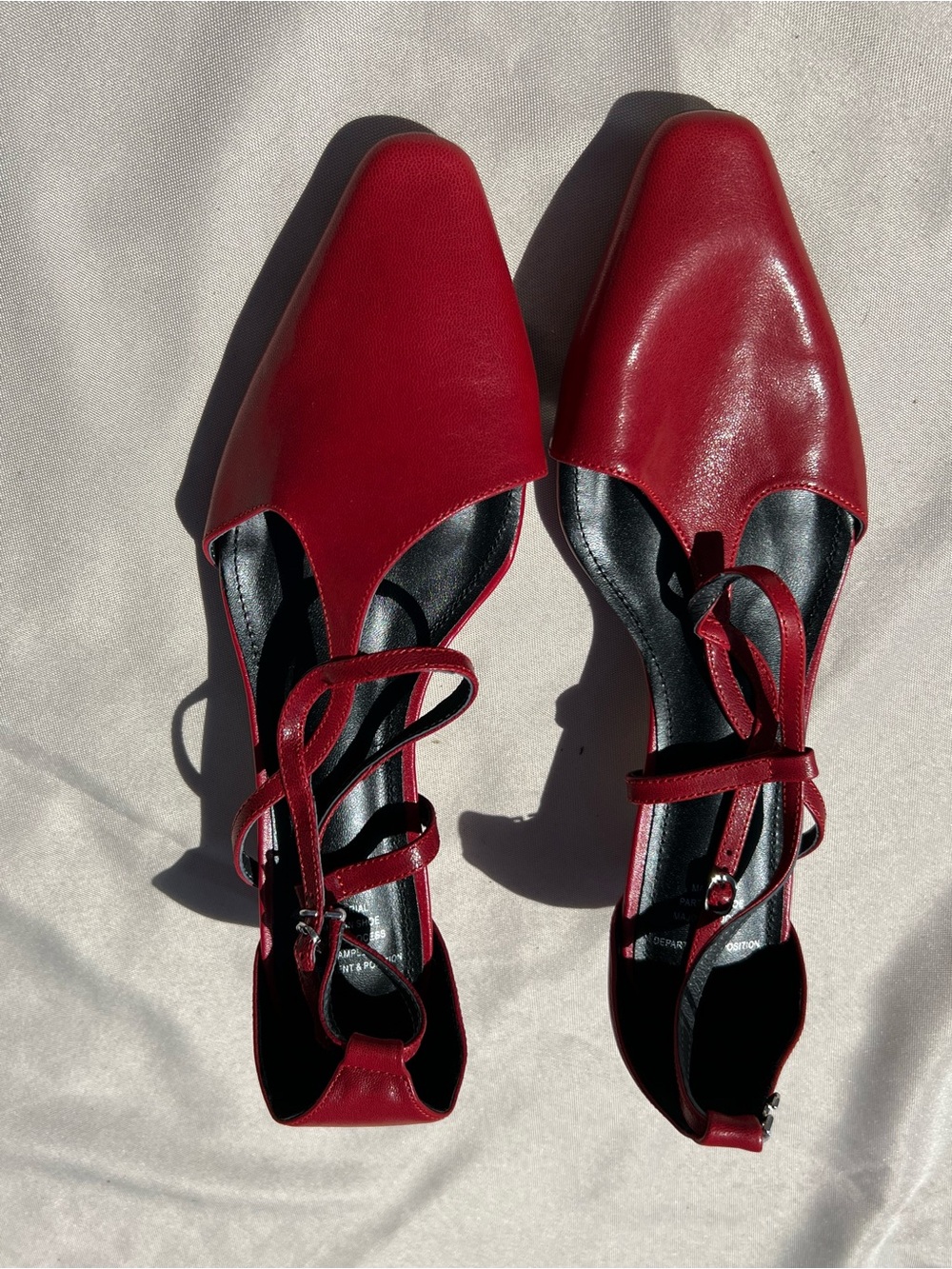 NEW Women’s Red Strappy Pointed-Toe Flats